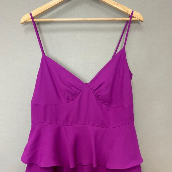 NWT Patricia Field Dress Fuchsia Purple Tiered Ruffles Size 10 Flirty Frills - Picture 2 of 10